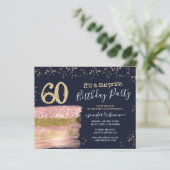 Surprise Birthday Party Glitter Cake Invitation (Staand voorkant)
