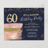 Surprise Birthday Party Glitter Cake Invitation (Voorkant)