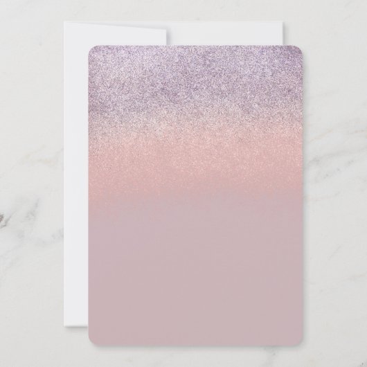 Surprise Birthday Party Glitter Pink Ombre Kaart (Achterkant)