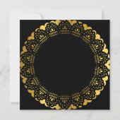 Surprise Birthday Party Golden Black Lace Glam Kaart (Achterkant)
