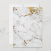 Surprise Birthday Party Golden Brushes Marble Glam Kaart (Achterkant)