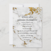 Surprise Birthday Party Golden Brushes Marble Glam Kaart (Voorkant)