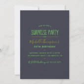 Surprise Birthday Party green and gold confetti Kaart (Achterkant)