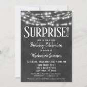 Surprise Birthday Party Invitation Chalkboard Kaart (Voorkant)