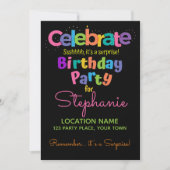 Surprise Birthday Party Invitation Kaart (Voorkant)