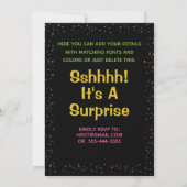 Surprise Birthday Party Invitation Kaart (Achterkant)