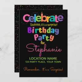 Surprise Birthday Party Invitation Kaart