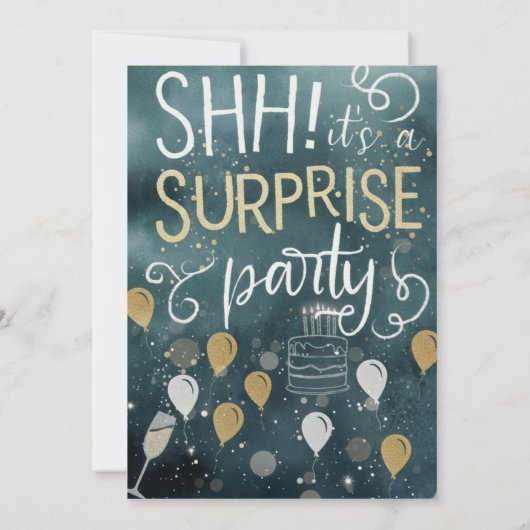 Surprise Birthday Party Invitation Kaart (Achterkant)