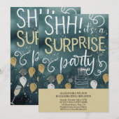 Surprise Birthday Party Invitation Kaart (Voorkant / Achterkant)