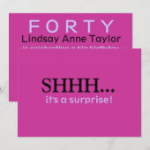 Surprise Birthday Party Invitation Kaart (Voorkant / Achterkant)