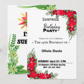 Surprise Birthday Party Invitation Kaart (Voorkant / Achterkant)