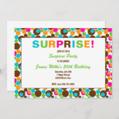 Surprise Birthday Party Invitation Kaart (Voorkant / Achterkant)