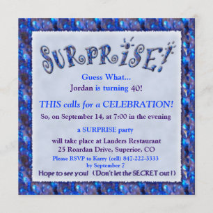 Surprise Birthday Party Invitation Kaart