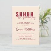 Surprise Birthday Party Invitation Kaart (Staand voorkant)