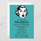 Surprise Birthday Party Invitation Kaart (Voorkant / Achterkant)