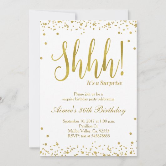 Surprise Birthday Party Invitation Kaart (Voorkant)