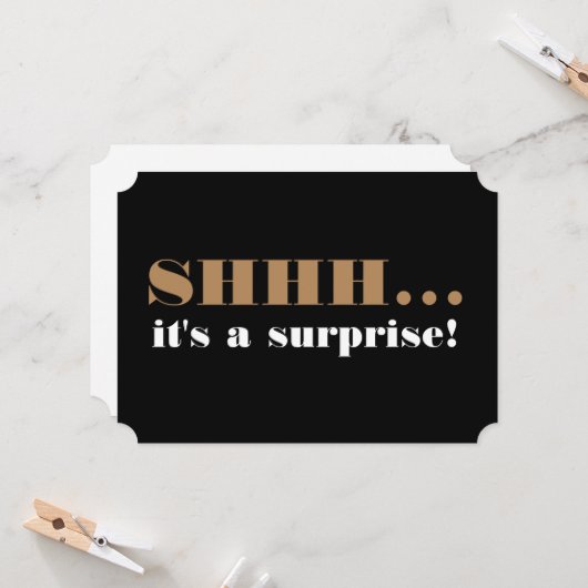 Surprise Birthday Party Invitation Over the Hill Kaart (Voorkant / Achterkant in situ)