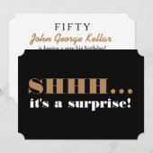 Surprise Birthday Party Invitation Over the Hill Kaart (Voorkant / Achterkant)