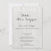 Surprise Birthday Party Invitation - Rustisch hout Kaart (Voorkant)