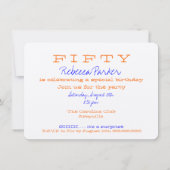 Surprise Birthday Party Invitation - Shhh Kaart (Achterkant)