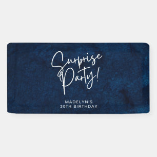 Surprise Birthday Party Navy Blue Waterverf Spandoek
