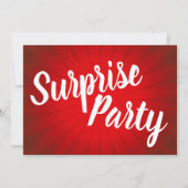 Surprise Birthday Party Red Sunburst Kaart (Voorkant)