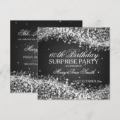 Surprise Birthday Party Sparging Wave Black Kaart (Voorkant / Achterkant)