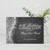 Surprise Birthday Party Sparging Wave Black Kaart (Staand voorkant)