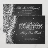 Surprise Birthday Party Sparging Wave Black Kaart (Voorkant / Achterkant)