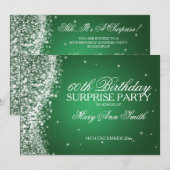 Surprise Birthday Party Sparging Wave Green Kaart (Voorkant / Achterkant)