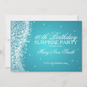 Surprise Birthday Party Sparging Wave Turquoise Kaart (Voorkant)