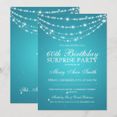 Surprise Birthday Party Sparking Chain Turquoise Kaart (Voorkant / Achterkant)