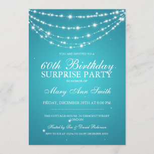 Surprise Birthday Party Sparking Chain Turquoise Kaart