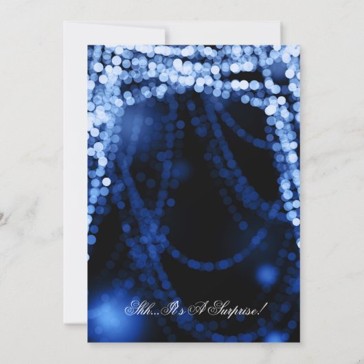 Surprise Birthday Party String Lights Blue Kaart (Achterkant)