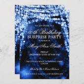 Surprise Birthday Party String Lights Blue Kaart (Voorkant / Achterkant)