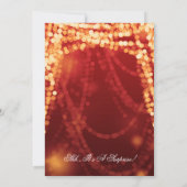 Surprise Birthday Party String Lights Gold Kaart (Achterkant)