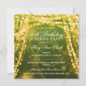 Surprise Birthday Party String Lights Gold Kaart (Voorkant)