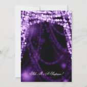 Surprise Birthday Party String Lights Paars Kaart (Achterkant)