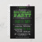 Surprise Birthday Party Uitnodiging Briefkaart (Voorkant / Achterkant)