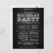 Surprise Birthday Party Uitnodiging Briefkaart (Voorkant / Achterkant)