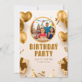 Surprise birthday party with a rose gold design kaart