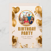 Surprise birthday party with a rose gold design kaart (Voorkant / Achterkant)
