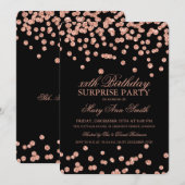 Surprise Birthday Roos Gold Glitter Confetti Kaart (Voorkant / Achterkant)