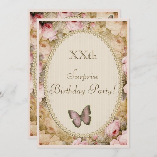  Surprise Birthday Rozen Butterfly, Music Kaart (Voorkant / Achterkant)