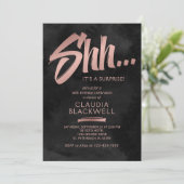 Surprise Birthday Zwart Roos Goud Kaart (Staand voorkant)