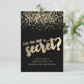 Surprise Black Gold Glitter Birthday Kaart (Staand voorkant)