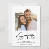 Surprise Black & White 3-foto-Verloving Kaart (Voorkant)