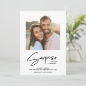 Surprise Black & White 3-foto-Verloving Kaart (Staand voorkant)