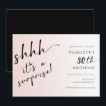 Surprise Blush Pink Foto 30th 40th Birthday Party Kaart<br><div class="desc">Verrassend Modern Blush Pink Foto 30th 40th Birthday Party Invitation. De elegante uitnodiging kan worden aangepast aan elk jaar dat eindigt op een "th",  zoals 20e,  25e,  30e,  35e,  40e,  50,  60e.</div>