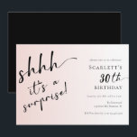 Surprise Blush Pink Foto 30th 40th Birthday Party Kaart<br><div class="desc">Verrassend Modern Blush Pink Foto 30th 40th Birthday Party Invitation. De elegante uitnodiging kan worden aangepast aan elk jaar dat eindigt op een "th",  zoals 20e,  25e,  30e,  35e,  40e,  50,  60e.</div>